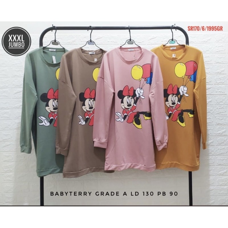 Dress Jumbo Lengan Panjang Minnie Balon