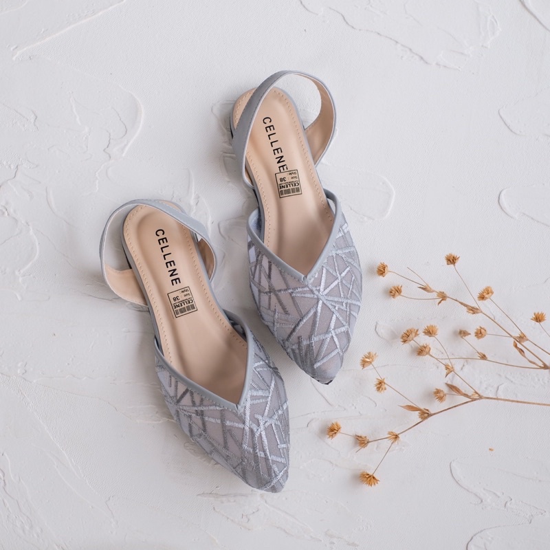 CELLENE Aluna Lace Flat Shoes / teplek selop brukat flat