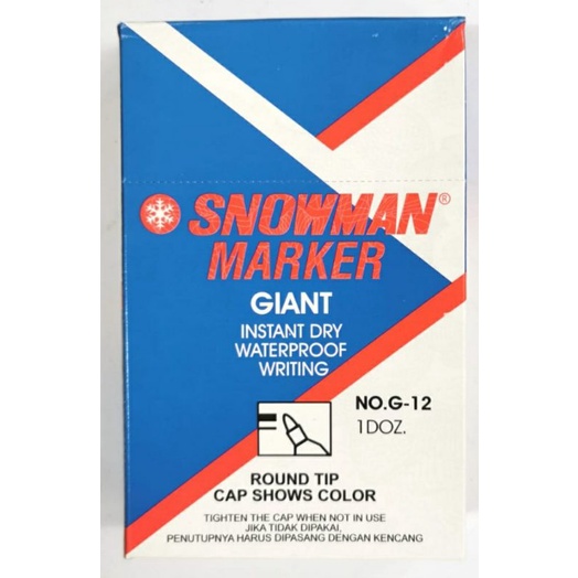 

SPIDOL PERMANEN/MARKER MERAH/BIRU/HITAMMEREK SNOMAN ISI 12 BIJI