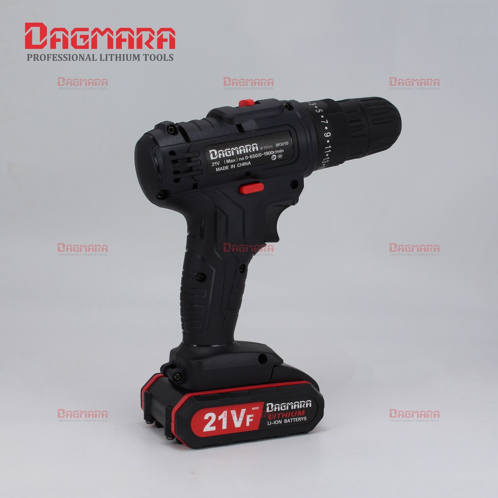 Dagmara 21V Cordless Screw drill Mesin Bor Baterai Portable Impact Drill Bor Kayu Beton Besi