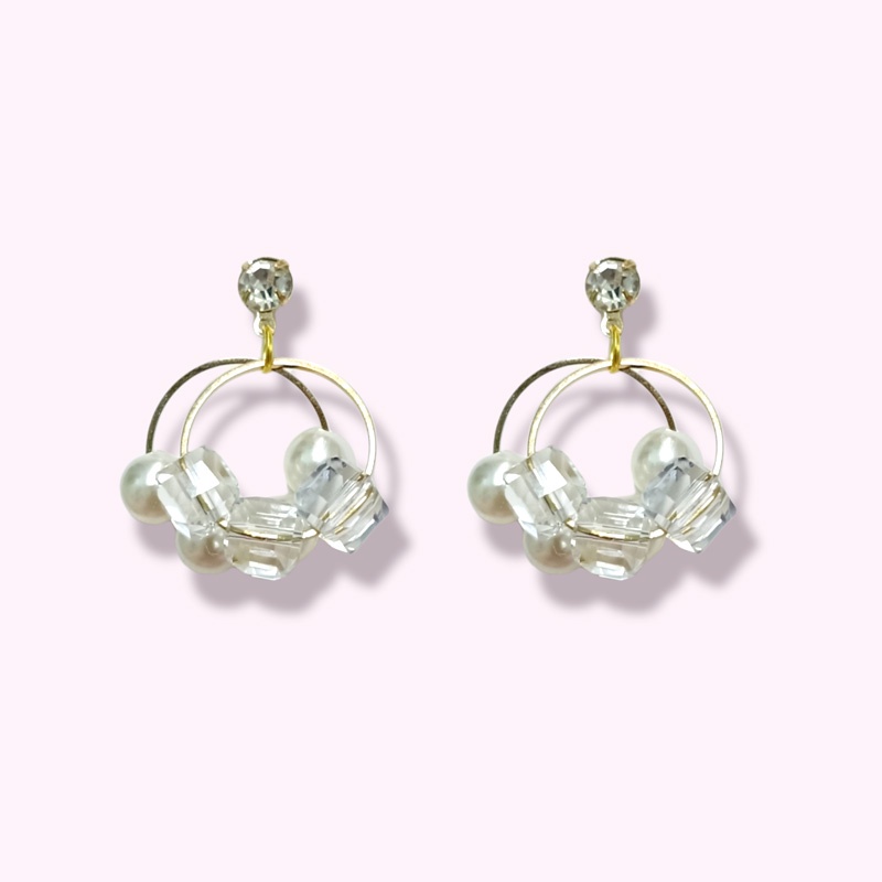 Anting Stud Wanita Korea /Anting fashion Mutiara Stud Diamond 537