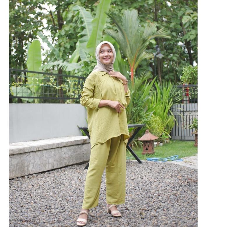 Terbaik.. JESIKA SET ATASAN BLOUSE WANITA / SET CRINCLE AIRFLOW KANCING BELAKANG VARIASI