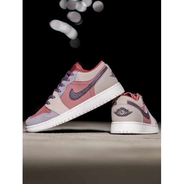 ( LANGKA ) Sepatu Basket Wanita Pria Sneakers NIKE JORDAN 1 LOW -- Canyon Rust -- Casual Cewe Kasual