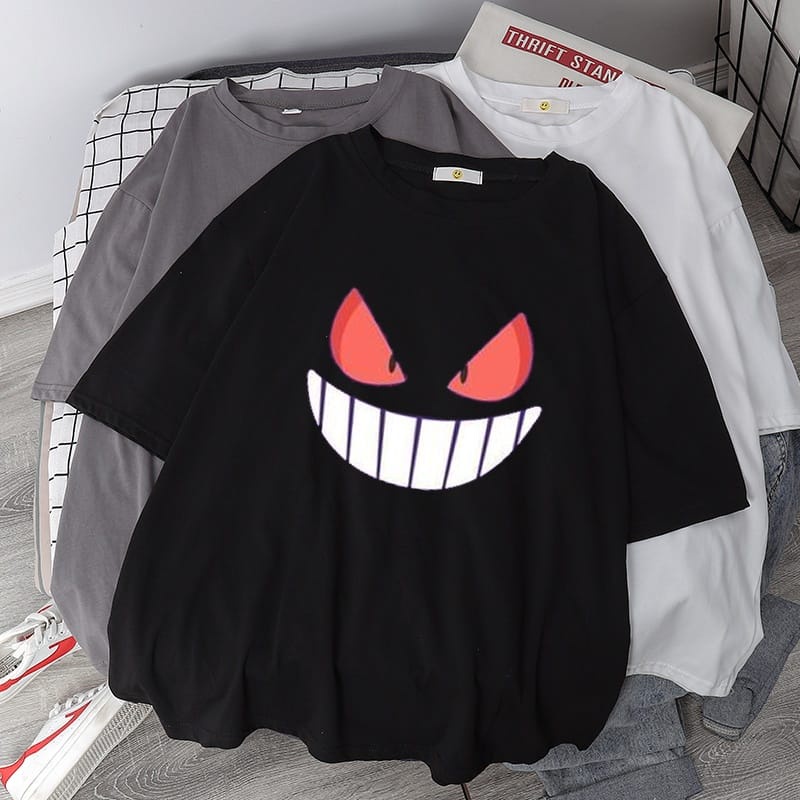 MYSTIQUE.ID-BAJU KAOS EVIL FACE T-SHIRT LUCU DAN AESTHETIC