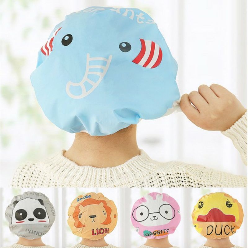 ~ PIYOSHI08 ~ Shower Cap Karakter Lucu Penutup Kepala Saat Mandi PR22