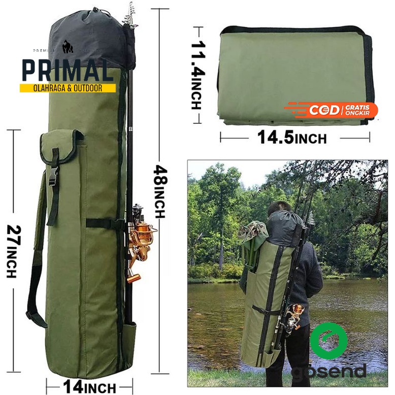 Promo Ghotda Tas Joran Pancing Tas Memancing Portabel Multifungsi Tas Pancing Nilon Tas Joran