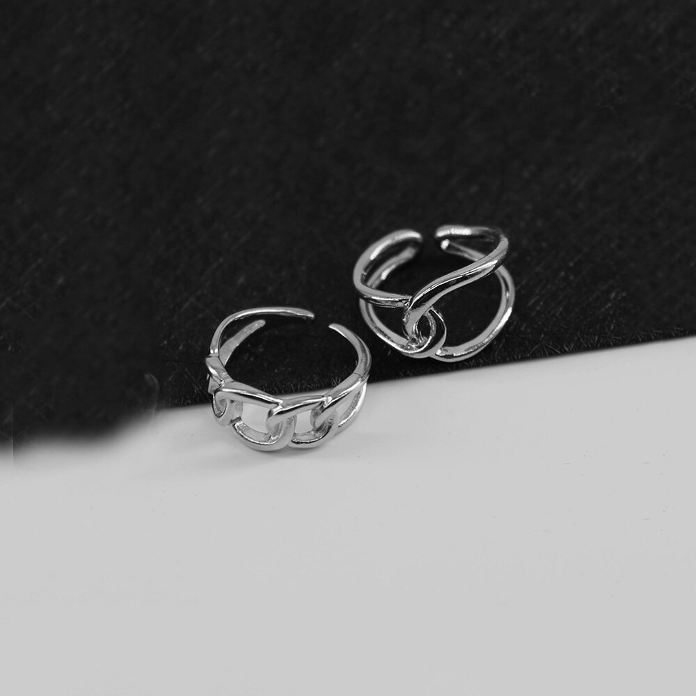 Cincin Rantai Warna Gold Silver Bahan Metal Gaya Vintage Gothic Untuk Pria Dan Wanita