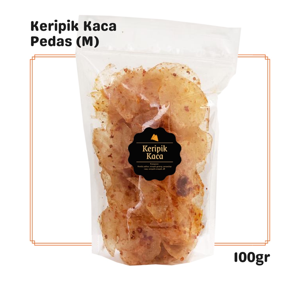 

Keripik Kaca Pedas (M) 100gr / Snack Cemilan Makanan Ringan / Camilan Gurih Asin