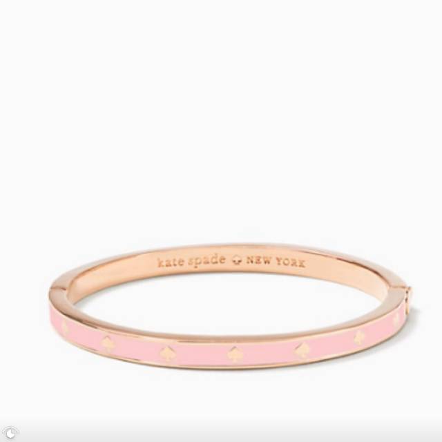 KATE SPADE ENAMEL SPADE BANGLE BRACELET PINK