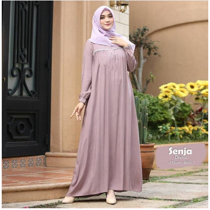 Baju gamis wanita terbaru 2022/SENJA DRESS/Pakaian muslim termurah bisa COD L|XL-4
