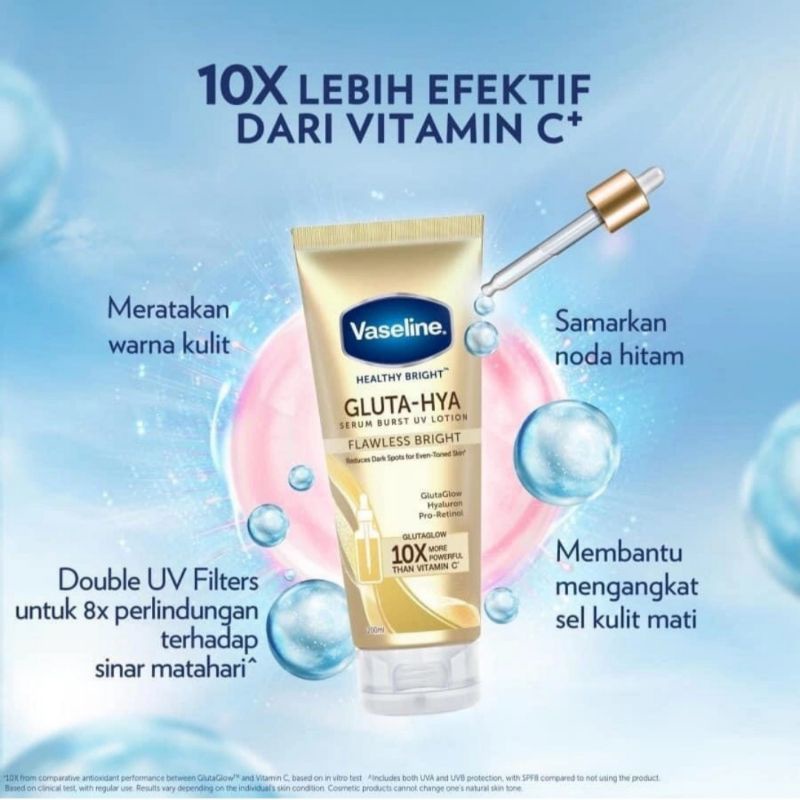 VASELINE Body Lotion Healthy Bright​ Gluta Hyaluron Niacinamide Serum UV Flawless Bright 330ml