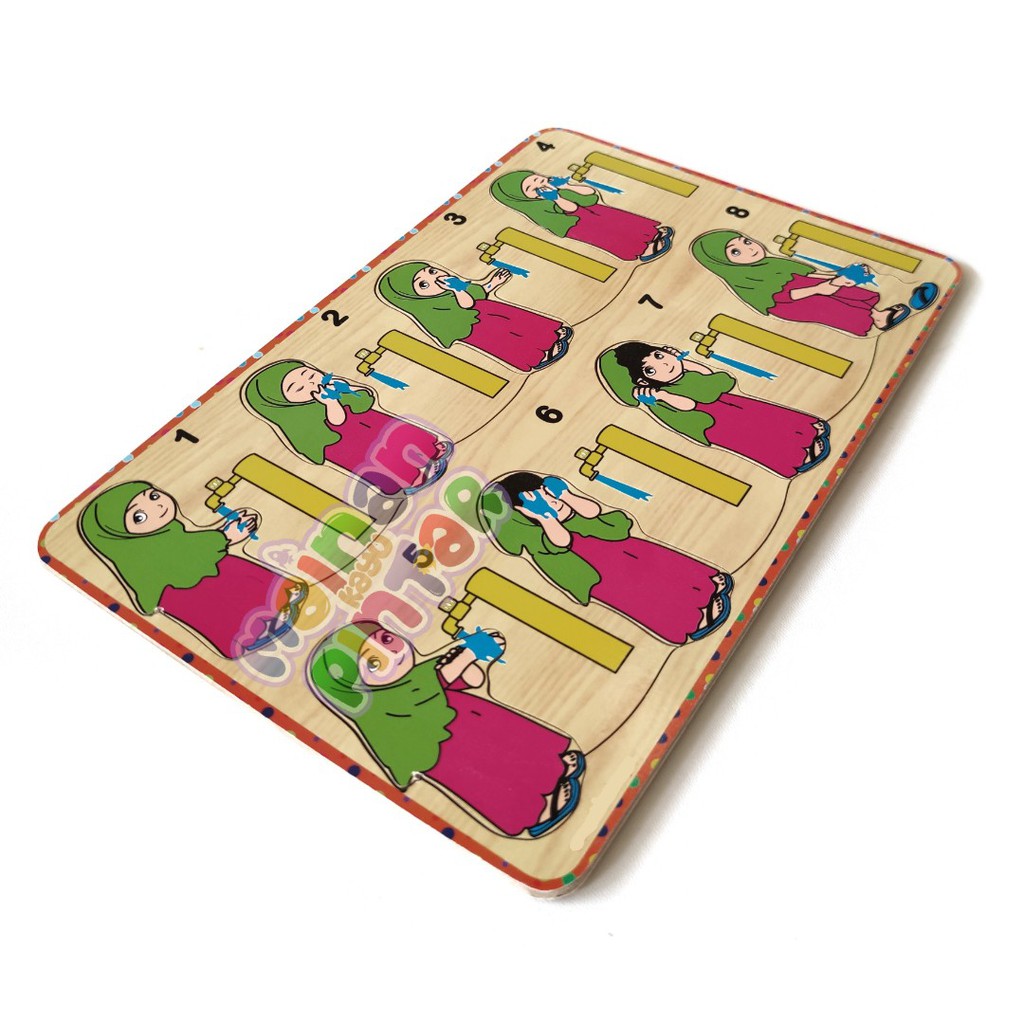 Mainan Kayu Pintar Puzzle Kayu Wudhu Putri SNI Murah Berkualitas Bisa COD