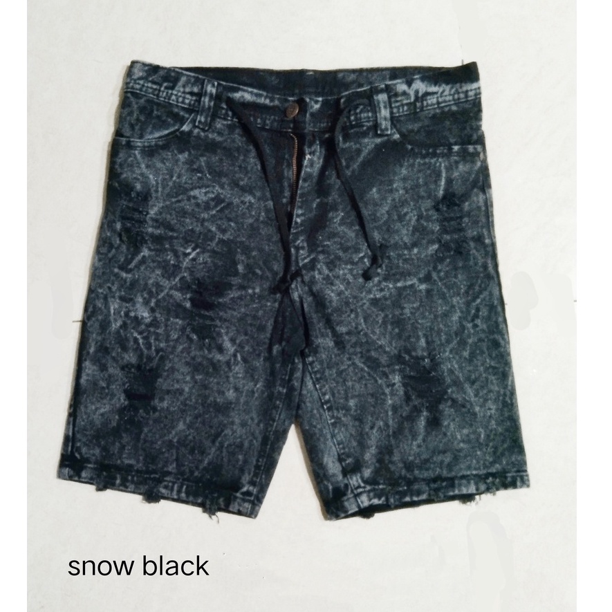 Celana Pendek Jeans Sobek Pria Jeans Ripped Celana Jeans Pendek Sobek Pria Wisker Robek Distro Premium Original Biru Muda Navy Hitam Snow Blue Black Bio Blitz