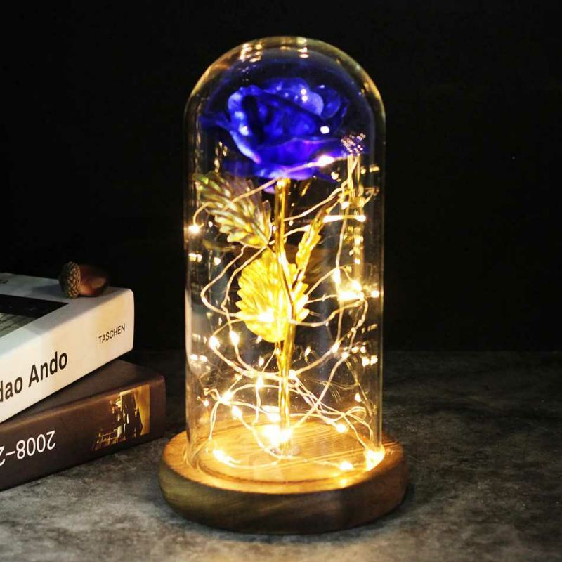 Bunga Mawar Lampu LED Dekorasi Beauty and The Beast Rose