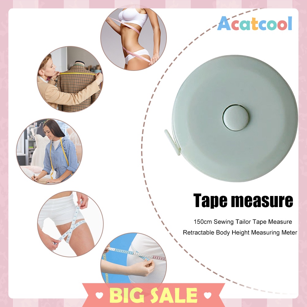 150cm Sewing Tailor Tape Measure Retractable Body Height Measuring Meter