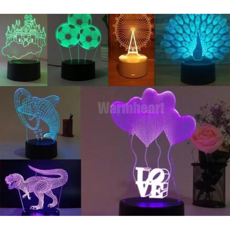 Base Lampu LED RGB Akrilik Ilusi