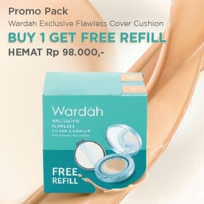 (PROMO BUY 1 GET FREE REFILL) Wardah Flawless Cover Cushion