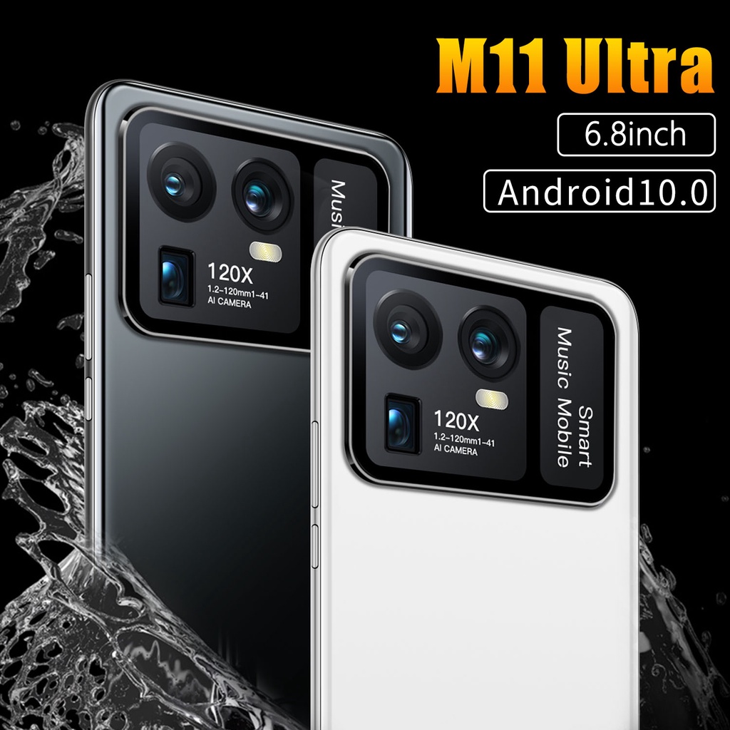 Baru Asli M11 Ultra Smartphone 8 GB + 256 GB Android 10.0 sistem Dual SIM  Handphone 5G Layar HD 6,8 inci Ponsel Gaming Legendaris   Free Aksesoris