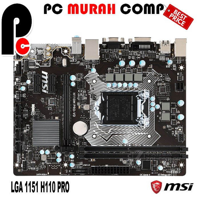 Motherboard Mobo Intel LGA Soket 1151 H110M MSI/ASUS