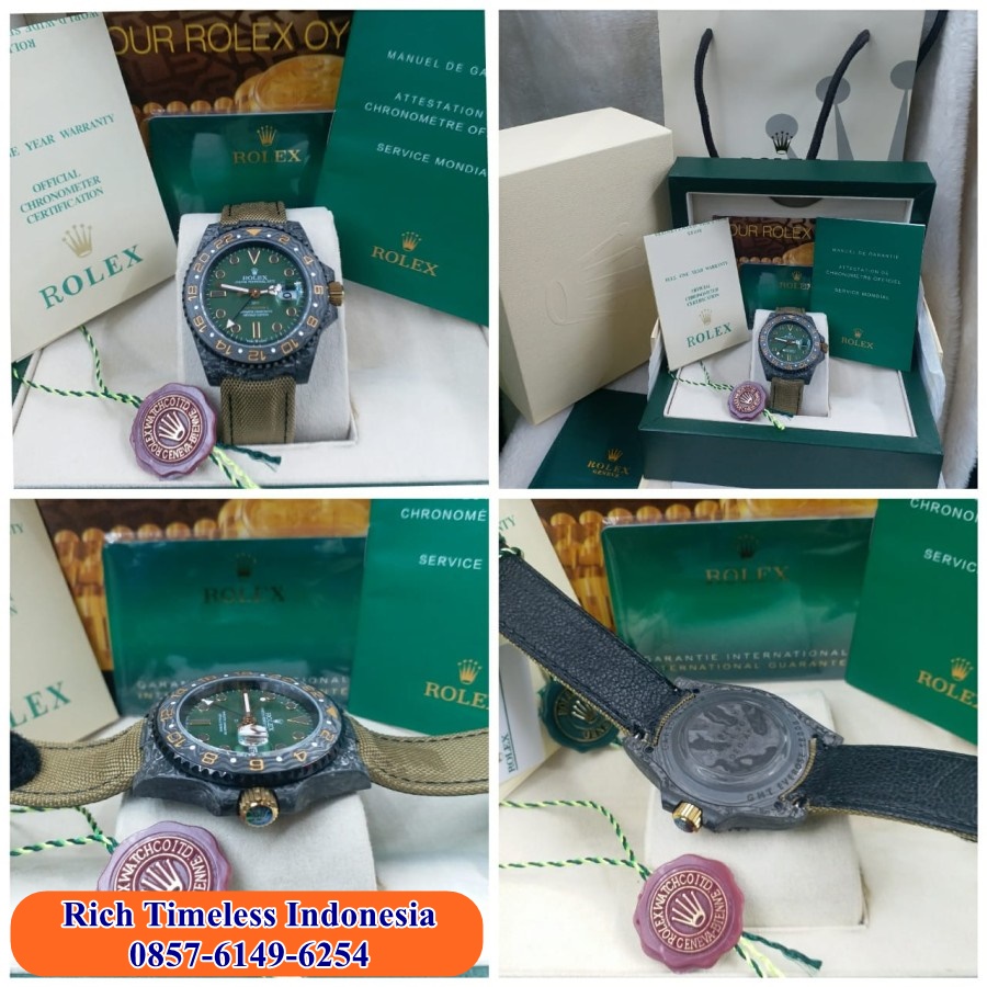Flash Sale !!! Jam Tangan Pria Import Terbaru Rolex GMT-Master II DIW Diameter 40mm Forged Carbon JH