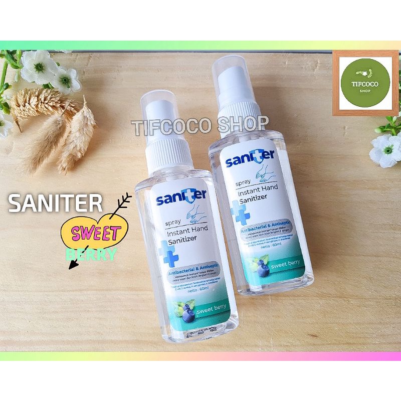 SANITER SANITIZER SWEET BERRY,FRESH CLEAN SPRAY 60 ML