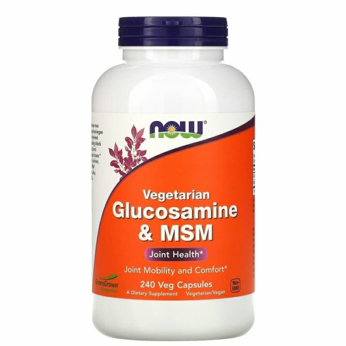 Now Foods Vegetarian Glucosamine & MSM 240 Veg vit joint - MSM Vegan
