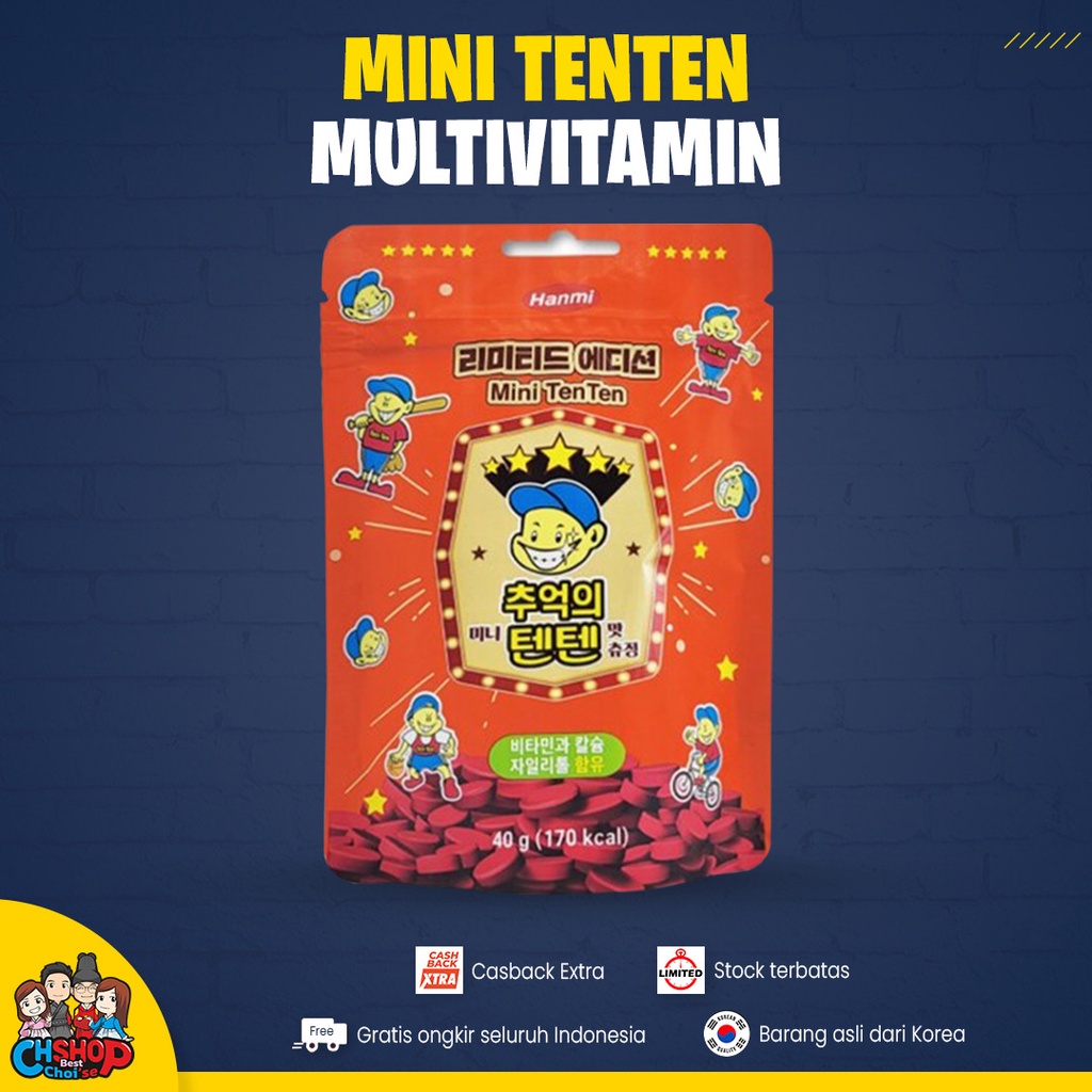 READY STOK Mini TENTEN chewable tablet vitamin Korea 10 tablet - Special edition