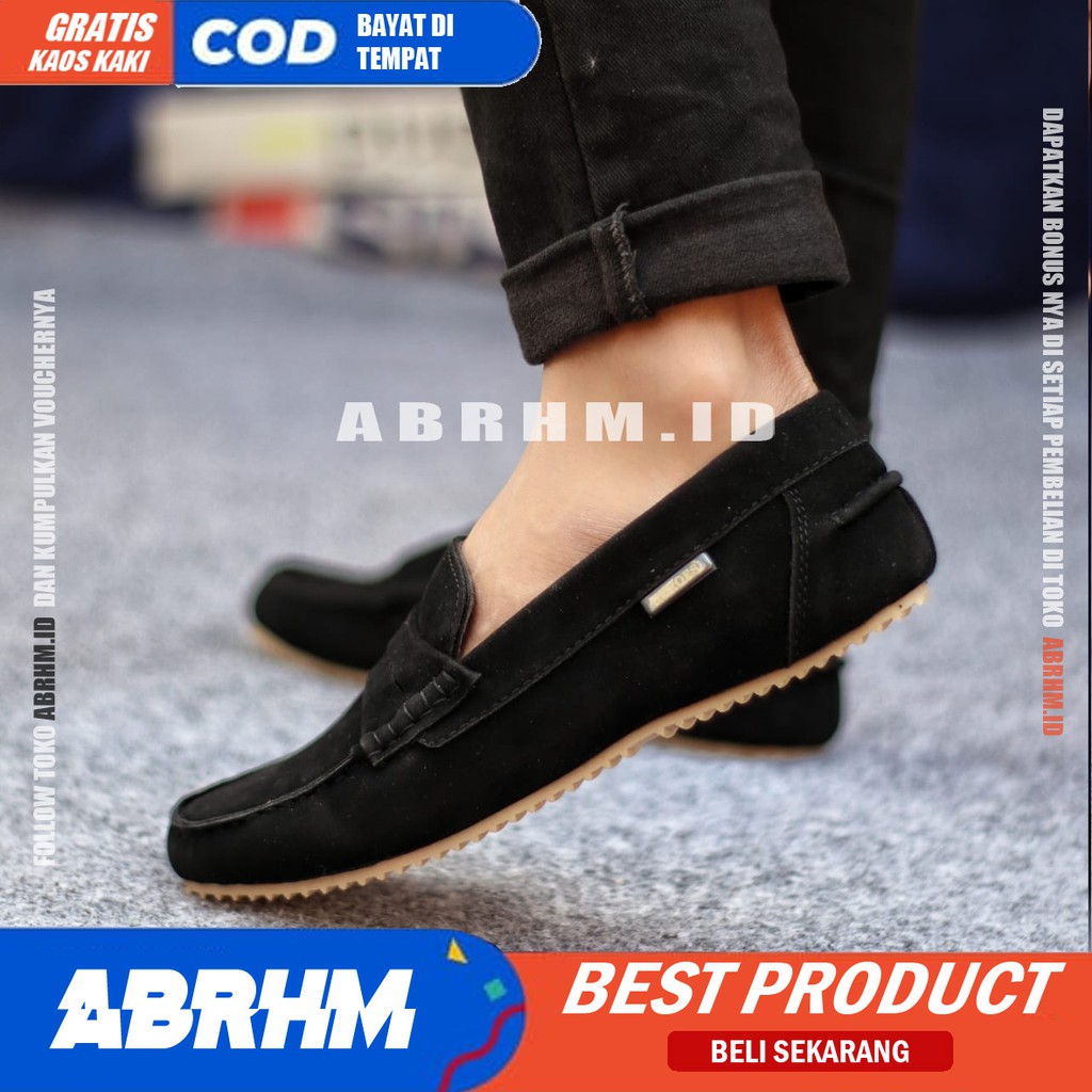 NOAH Sepatu Slip On Pria Sepatu Pria Casual Sepatu Slip Slop Antislip Kerja Kantor Cowok/Cowo Ori Sepatu Kasual Gaya Santai Kuliah Keren Kekinian Murah Original Terlaris