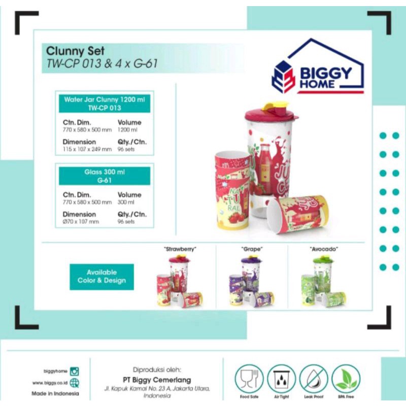 WATER JAR BIGGY 1,2 LTR PLASTIK