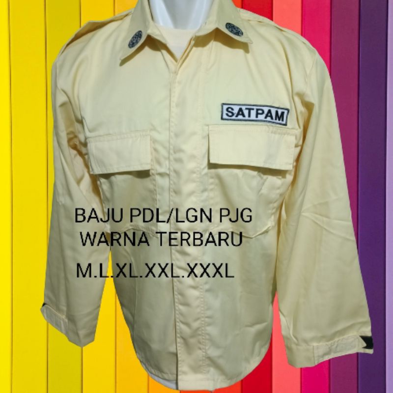 BAJU PDL/ SATPAM /ATASAN LENGAN PJG WARNA KREM UKRN M L XL XXL XXXL XXXXL XXXXL