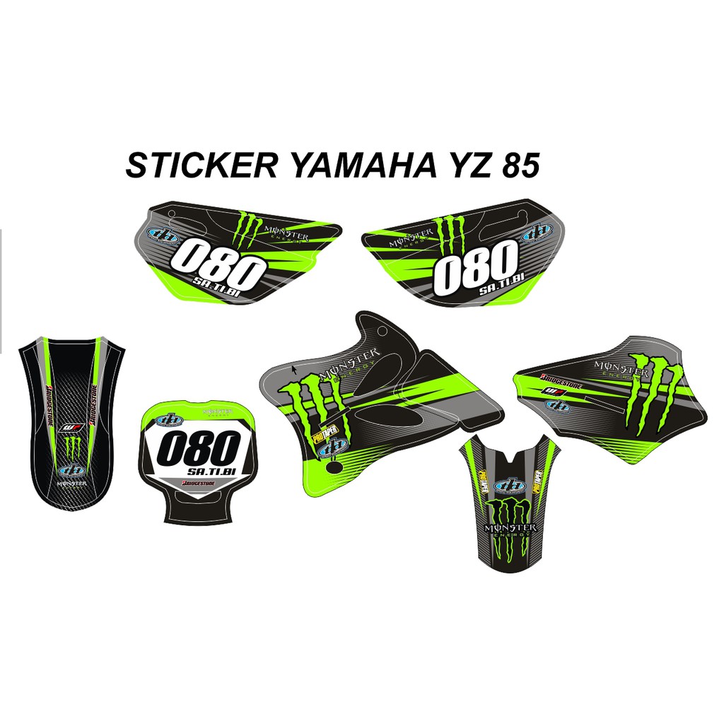 Stiker Decal YAMAHA YZ 85 YZ New YZ Modif Bebek Custom Sticker (16)