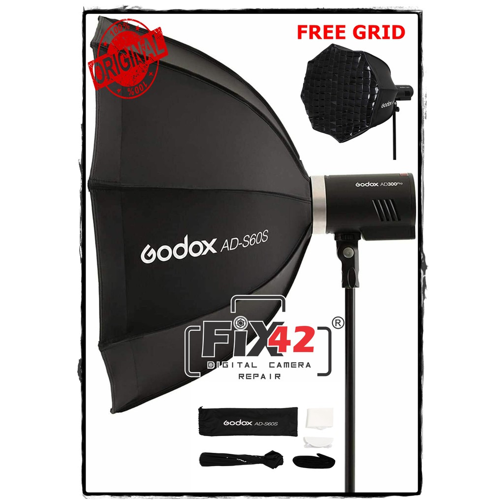 23.6inch Portable Softbox Octagon Umbrella Style Godox Godox AD-S60S 60cm 