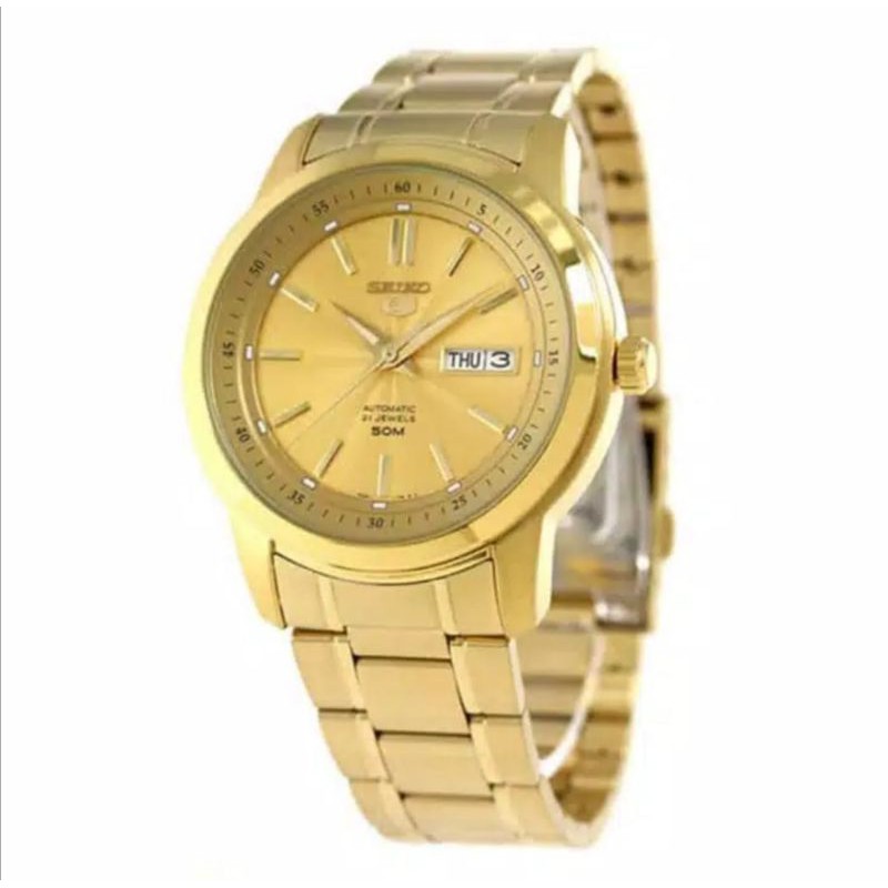Jam Tangan Seiko 5 SNKM94K1 Automatic Gold Original