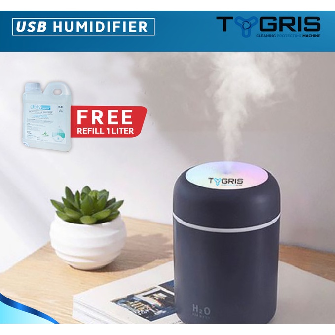 TYGRIS HUMIDIFIER DIFFUSER + FREE 1 LITER REFILL 1L DESINFEKTAN HUMIDIFIER GREEN TEA