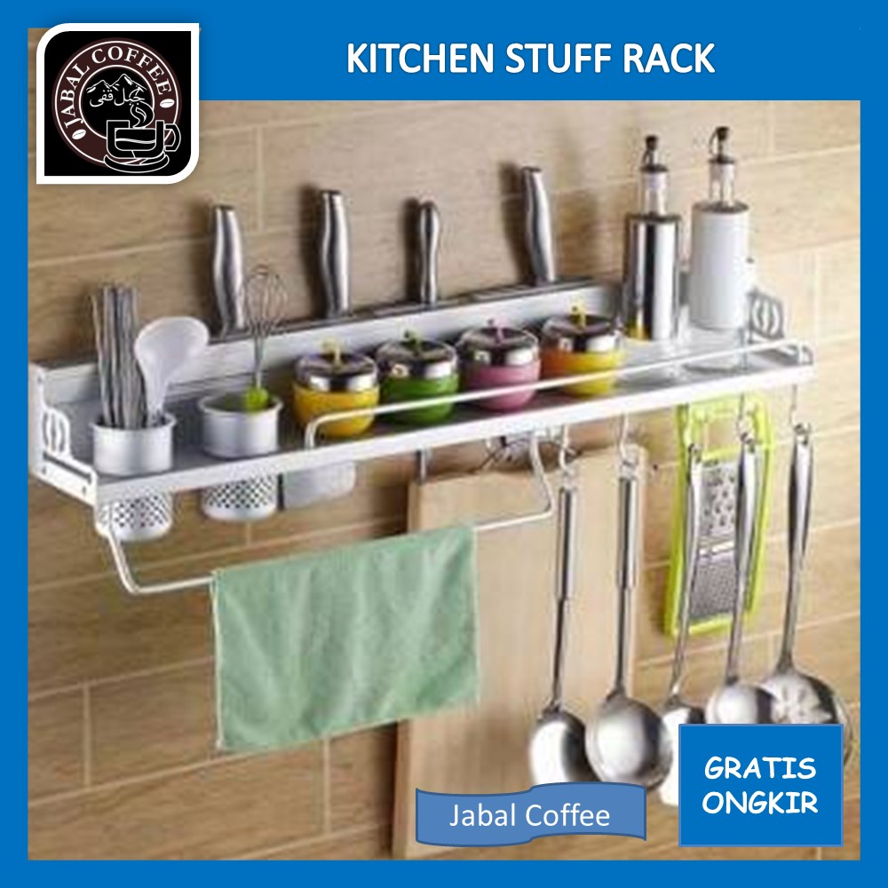 Rak Dinding Dapur Alumunium Stainless / Kitchen Stuff Rack / Rak Dapur Ukuran 40 Cm