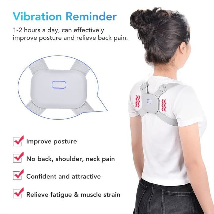 Smart Posture Corrector Adjustable Vibration Back Posture Corrector Alat Penegak Punggung