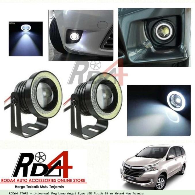Universal Fog Lamp Angel Eyes LED Putih 89 mm Grand New Avanza rod4