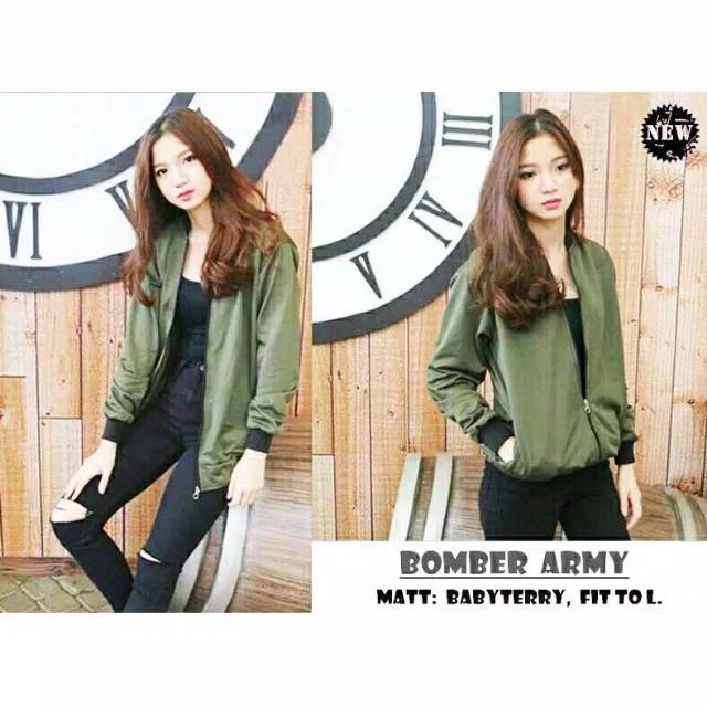 Bess - Jacket Bomber ARMY Best Seller /  Jacket Bomber ARMY