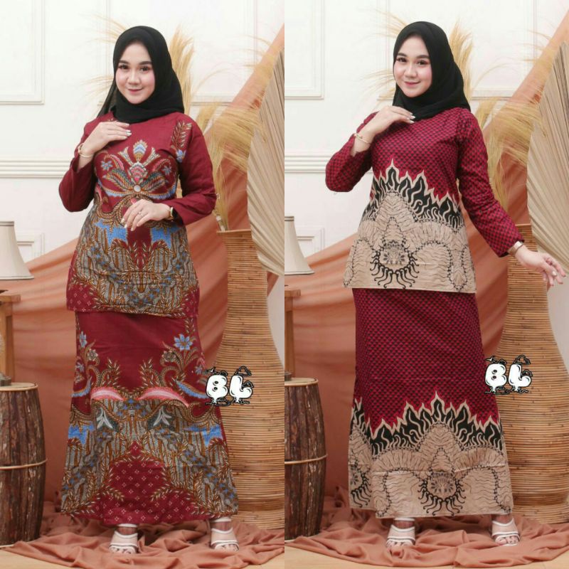 ROK DAN BLUS SETELAN LENGKAP BATIK RNB ORIGINAL MODERN SIZE M L XL