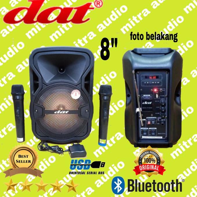 Speker portabel 8 inch bluetooth karaoke dat dt 820qd