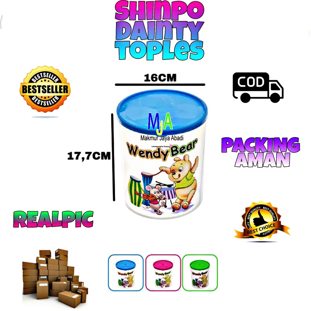 ( BISA COD ) PROMO Shinpo SIP-218S Dainty / Toples Plastik Polos / Tempat Cemilan / Food Storage / Wadah Makanan 2.7L