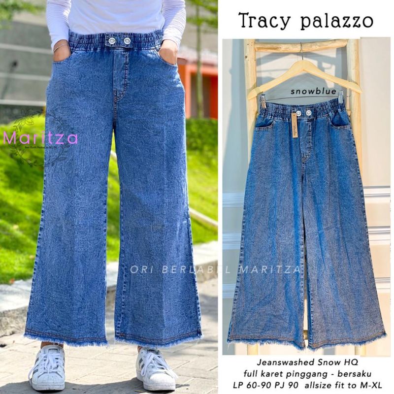 TRACY PALAZZO (CELANA KULOT JEANS SNOW) Ori By