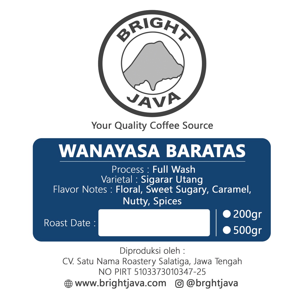 

Specialty Grade | Kopi Arabika Wanayasa Banjarnegara 500g (roasted bean)