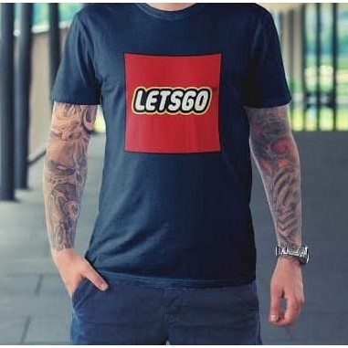 KAOS BAJU TSHIRT PLESETAN PRIA WANITA LETSGO PLESETAN LEGO COMBED 30S