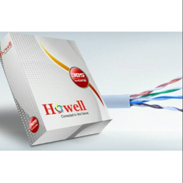 Kabel lan cat 5e polos kabel jaringan internet, dijual per 5 meter merk Howell