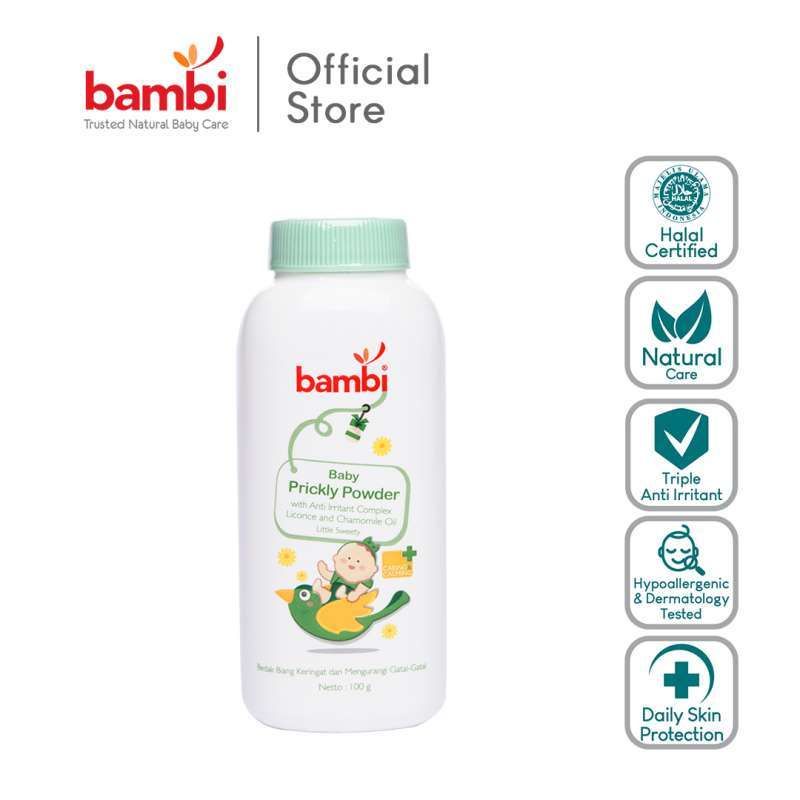 Bambi Baby Prickly Powder 100 g / Bedak Bayi / Bedak Bambi