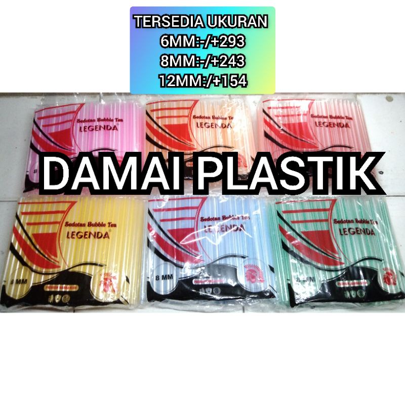 Sedotan BOBA BUBLE 6MM 8MM 12MM Panjang 18CM Plastik Sedotan POPICE  Sedotan Plastik Buble Sedotan Teh Poci