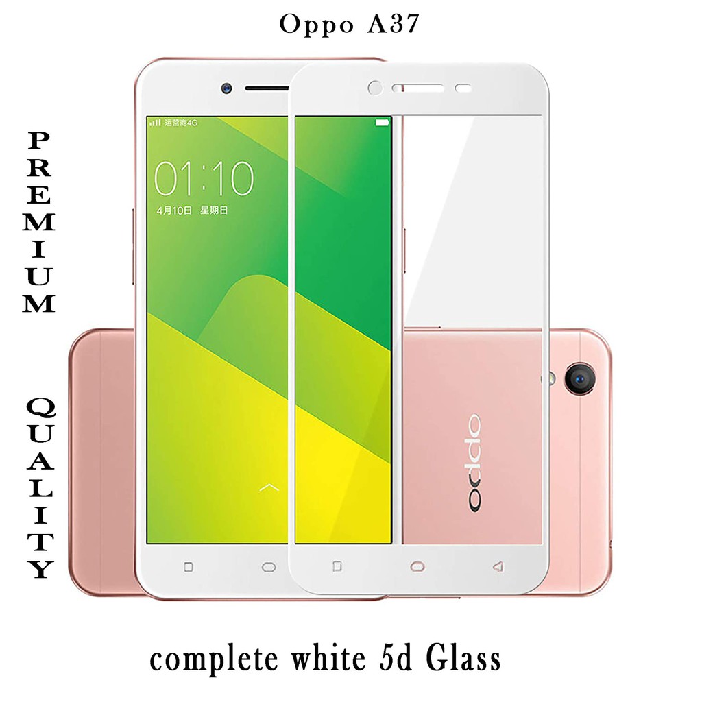 Tempered glass 5d full lem OPPO A37 HITAM / PUTIH