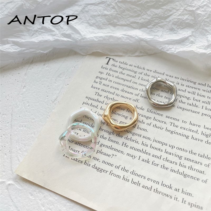 Cincin Fashion Gaya Korea Warna Permen Akrilik ANTOP