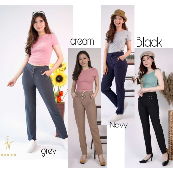 CELANA PANJANG NERON WANITA IMPOR POLOS / CELANA POLOS PANJANG IMPOR